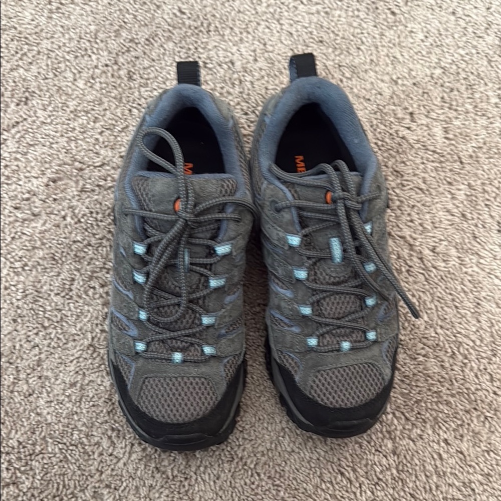 Merrell Gray and Light Blue Trail Shoes